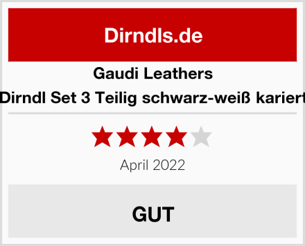 Gaudi Leathers Dirndl Set 3 Teilig schwarz-weiß kariert Test