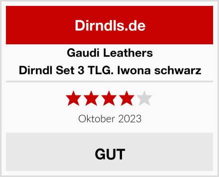 Gaudi Leathers Dirndl Set 3 TLG. Iwona schwarz Test