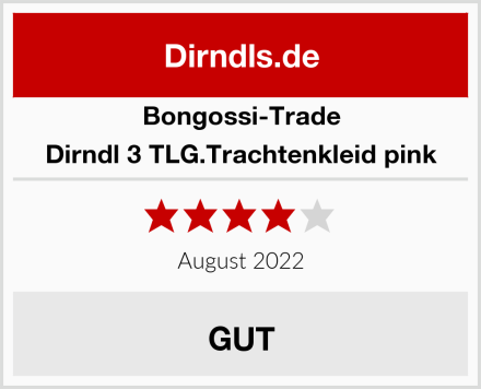 Bongossi-Trade Dirndl 3 TLG.Trachtenkleid pink Test